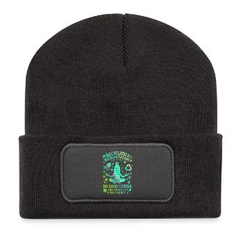 Recycling Is Reincarnation for Things - Recycled Patch Beanie - dark grey - Front