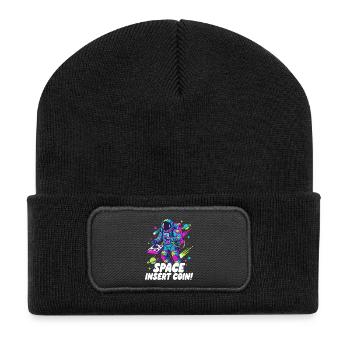 Space Insert Coin - Recycelte Patch Beanie - Schwarz - Vorne