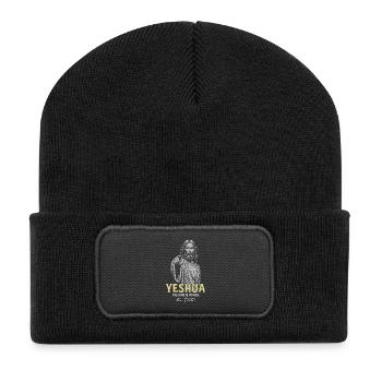Jeschua König kommt - Recycelte Patch Beanie - Schwarz - Vorne