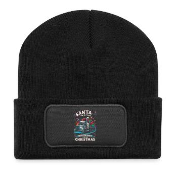 Chemise de camionneur du Père Noël pour les fans de Noël et des fêtes - Beanie recyclé à patch - noir - Devant