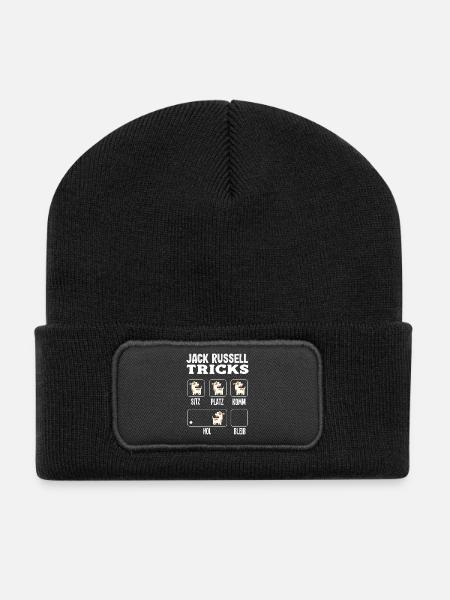 Lustiges Jack Russell Besitzer Geschenk - Recycelte Patch Beanie - Schwarz