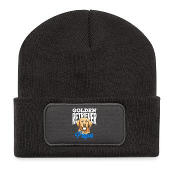 Golden Retriever Owner Owner Gift - Recycled Patch Beanie - dark grey - Front