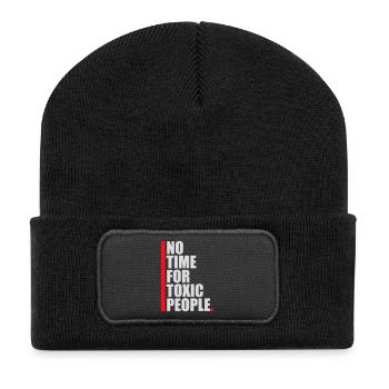No Time Toxic People Boundaries Self Care Saying - Recycled Patch Beanie - black - Front