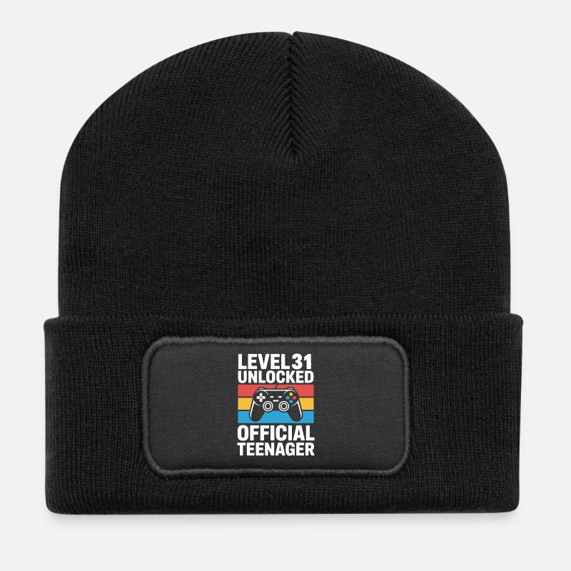 Level 31 Unlocked Official Teenager - Recycled Patch Beanie - black
