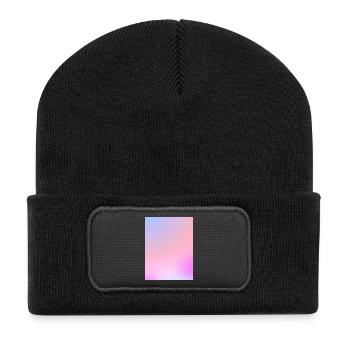 Dreamy Cotton Candy Pastel Gradient - Recycled Patch Beanie - black - Front