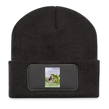 Prinzessin und Drachenwiese Bund - Recycelte Patch Beanie - Dunkelgrau - Vorne