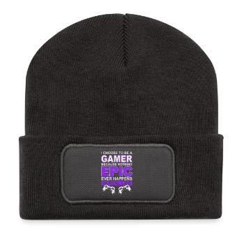 Jeux de joueurs - Beanie recyclé à patch - charbon - Devant