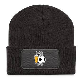 Dream Team ! Bière et football, sports et fans de bière ! - Beanie recyclé à patch - charbon - Devant