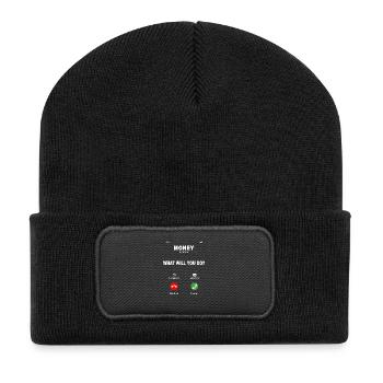 Money Is Calling – Motivations Design - Recycled Patch Beanie - black - Front