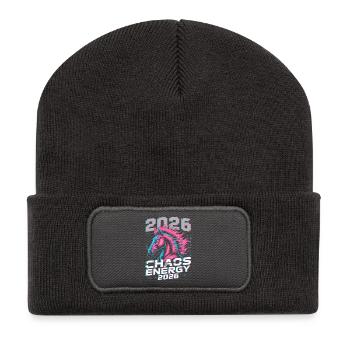 Étalon néon 2026 Énergie du Chaos - Beanie recyclé à patch - charbon - Devant