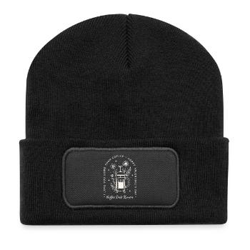 Valentine’s day funny coffee lovers quotes - Recycled Patch Beanie - black - Front