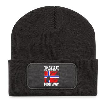Norvégie : Oslo, Scandinavie, Norvège - Beanie recyclé à patch - charbon - Devant