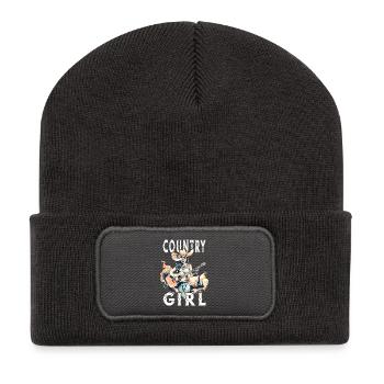 Country Music Girl Guitar Western USA Vintage - Recycled Patch Beanie - dark grey - Front