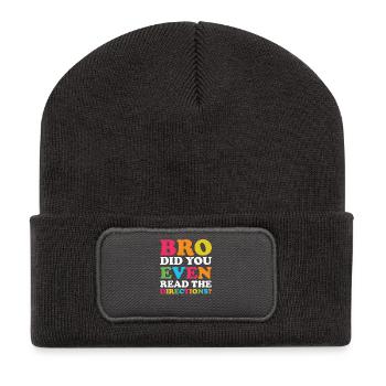 Bro read the directions - Recycelte Patch Beanie - Dunkelgrau - Vorne