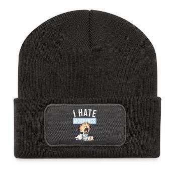 I Hate Mornings | Lustiges Morgenmuffel Design - Beanie recyclé à patch - charbon - Devant
