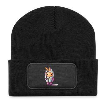 Pastel Unicorn Pullover Hoodie - Recycled Patch Beanie - black - Front