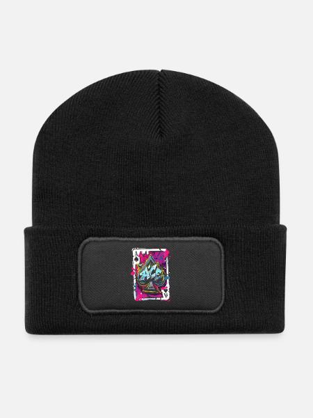 As de pique - Beanie recyclé à patch - noir