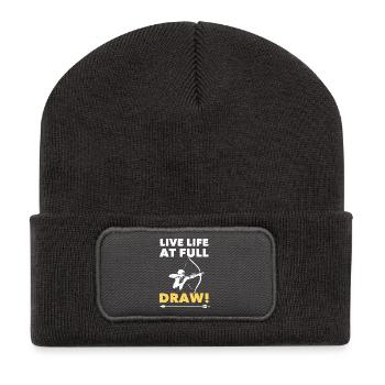 Bogenschießen lebt das Leben mit voller Kraft - Recycelte Patch Beanie - Dunkelgrau - Vorne