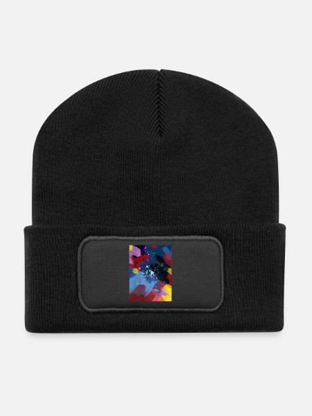 Color Explosion Ink Strips - Recycled Patch Beanie - black