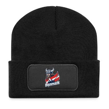 Dänemarks Wikingeremblem - Recycelte Patch Beanie - Schwarz - Vorne