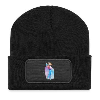 Joueur de golf sportif - Beanie recyclé à patch - noir - Devant