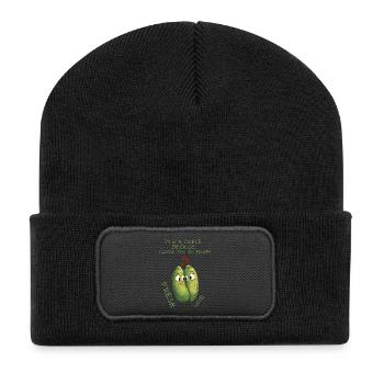 Concombres amoureux – amour frais - Beanie recyclé à patch - noir - Devant