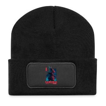 Neon-Samurai Spirit - Recycelte Patch Beanie - Schwarz - Vorne