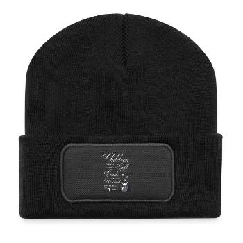 Children Are A Gift Bible Verse - Recycled Patch Beanie - black - Front