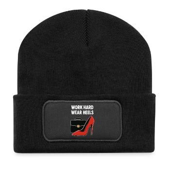 Business Babe : Talons à la Travail Dur - Beanie recyclé à patch - noir - Devant