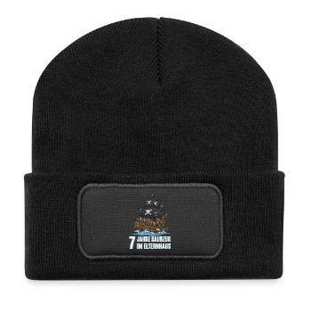 7th Birthday Pirates - Recycled Patch Beanie - black - Front