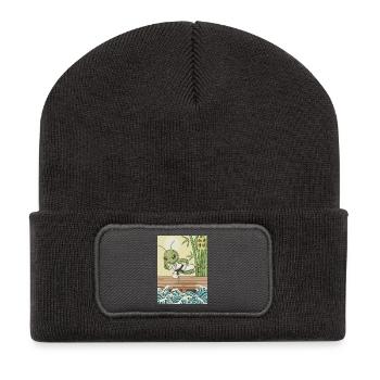 Kawaii Kampfkunst Gottesanbeterin - Recycelte Patch Beanie - Dunkelgrau - Vorne