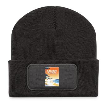 Lacanau Ocean Vintage Surf Poster - Recycled Patch Beanie - dark grey - Front