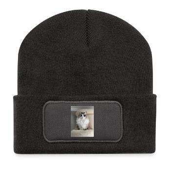 Roi des Chats Pelucheux - Beanie recyclé à patch - charbon - Devant