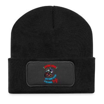 Motorrad Schulkind Einschulung 2026 - Recycelte Patch Beanie - Schwarz - Vorne