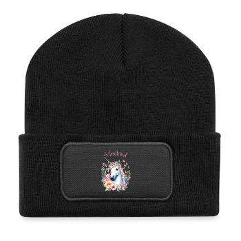 Licorne aux Fleurs Papillons - Enfant d’école 2026 - Beanie recyclé à patch - noir - Devant