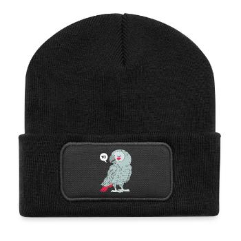 Perroquet gris Perroquet gris - Beanie recyclé à patch - noir - Devant