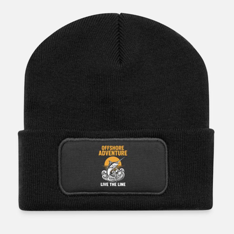 Pêche Mer Espadon Offshore Adventure - Beanie recyclé à patch - noir
