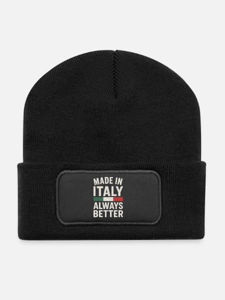 Made in Italy - Recycled Patch Beanie - black
