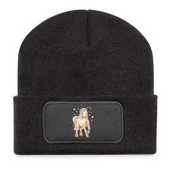 Horse Pony - Recycled Patch Beanie - dark grey - Front