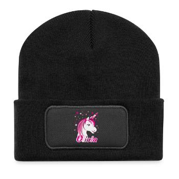 Olivia Einhorn, nom de jeune fille - Beanie recyclé à patch - noir - Devant