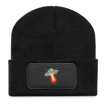 UFO Space Scribble Scribble Color - Recycled Patch Beanie - black - Front