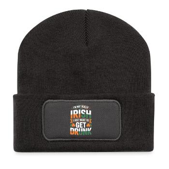 Not Really Irish Get Drunk - Recycled Patch Beanie - dark grey - Front