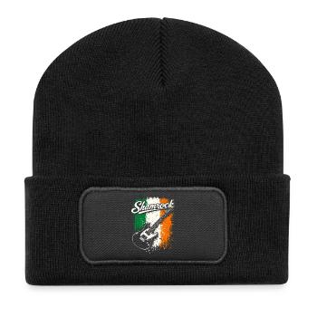 St Patrick E-Gitarre Irish Flag Rock - Recycelte Patch Beanie - Schwarz - Vorne