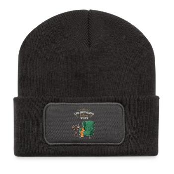 Lecture Livre Humour Citation Day Spent Reading - Beanie recyclé à patch - charbon - Devant