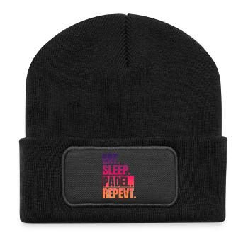Eat Sleep Padel Repeat - Recycled Patch Beanie - black - Front
