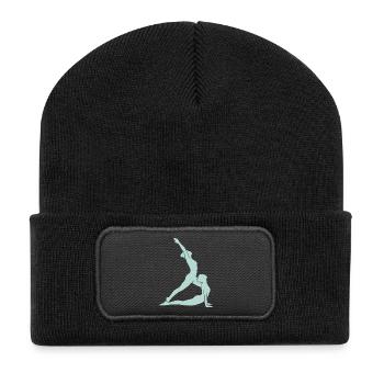 Yoga Silhouette - Beanie recyclé à patch - noir - Devant