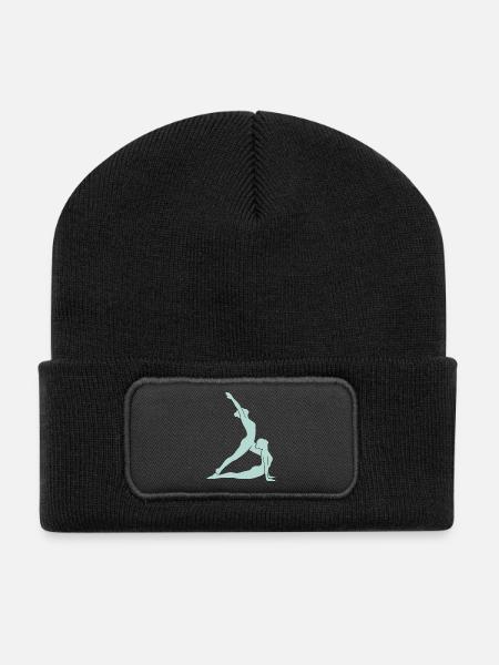 Yoga Silhouette - Recycled Patch Beanie - black