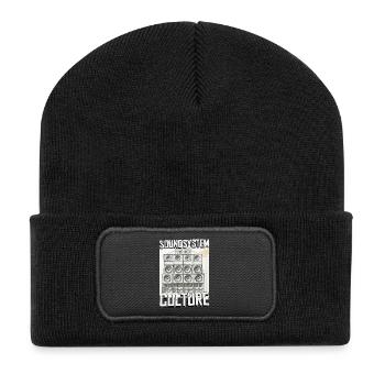 Soundsystem Culture Skizze - Recycelte Patch Beanie - Schwarz - Vorne