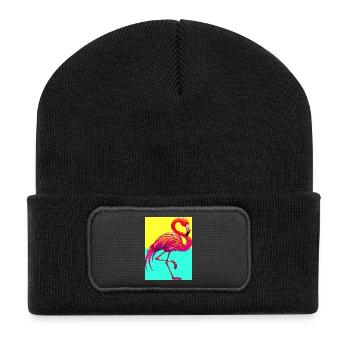 flamingo - Recycled Patch Beanie - black - Front