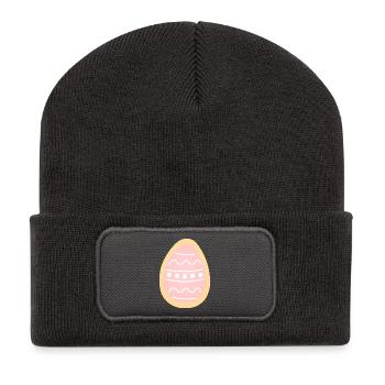 Pastell-Ostereier-Keks - Recycelte Patch Beanie - Dunkelgrau - Vorne